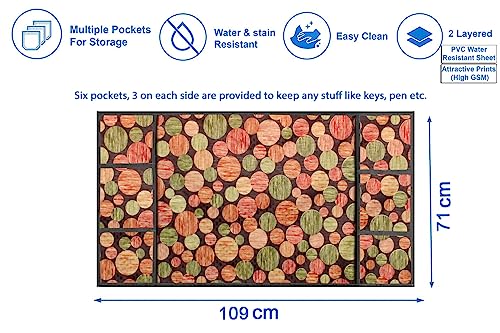 Image of The Furnishing Tree Fridge Top Cover Compatible for Samsung RR21C2H25CR /HL, 189 LTR WxL 71x109 in CM Abstract Pattern Multi Color