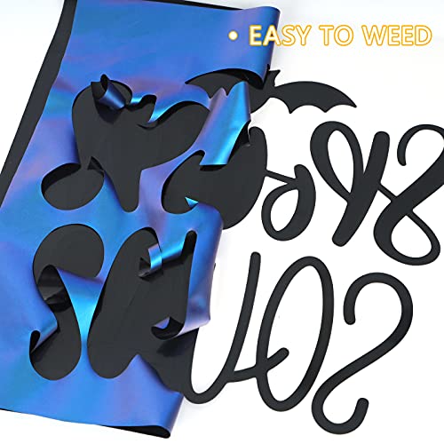 Image of guangyintong Chameleon Heat Transfer Vinyl HTV Rolls, 12 inch x 8ft Blue to Purple Iron on Vinyl for T-Shirts, Changing Color HTV Vinyl for All Cutter Machines Easy to Cut & Weed for HTV DIY Design
