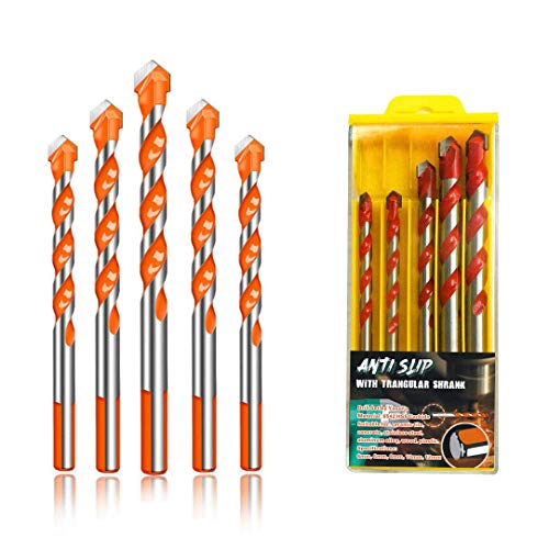 5Pcs Ultimate Triangle Drill Bits Multifunctional Twist Drill Head Ceramic Glass Hole Hand Working Sets