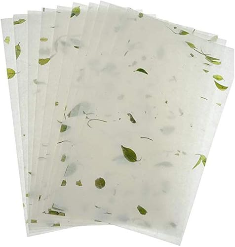 LSHY Papel Xuan hecho a mano con acuarela maobiana, papel de arroz medio maduro con pétalos amarillos naturales, tamaño de papel A4 para niños,