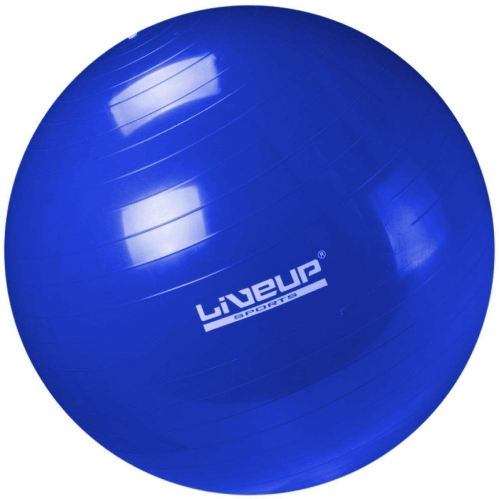 Bola Suiça 65 Cm Pilates Yoga Fitness Cor Azul Alongamento