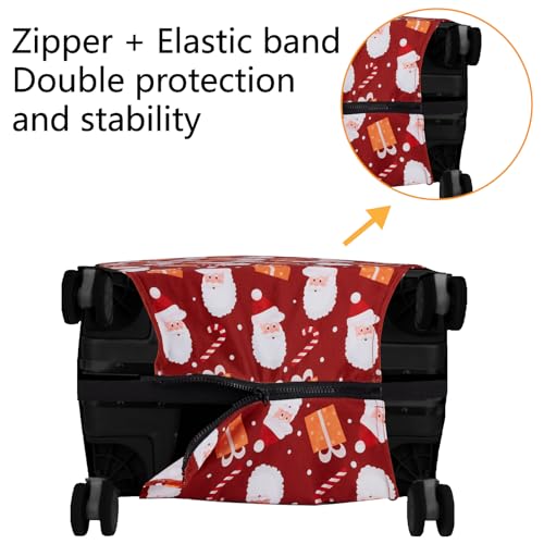 CREATCABIN Luggage Cover Suitcase Cover Travel Trunk Protector with Zipper Adjustable Elastic Band Suitcase Lid Letter M Flower for Transportation Fit 26-29 Inch Luggage Protection3