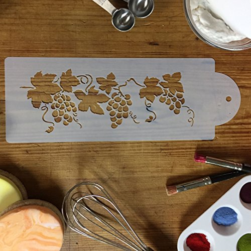 Designer Stencils C049 Small Grapevine Cake Stencil, Beige/Semi-Transparent, 3 X 7.6 #TOP3