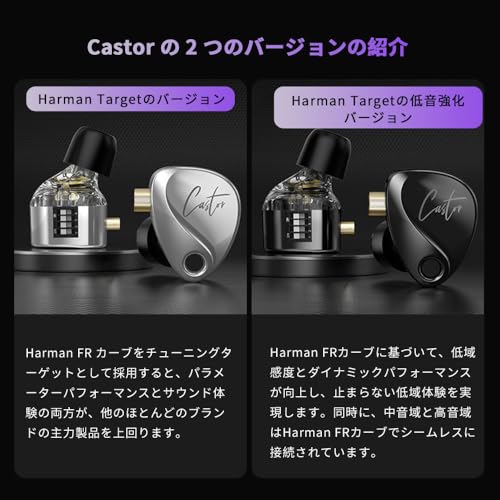 KZ Castor イヤホン 有線 カナル型 耳掛け リケーブル ハイブリッド 重低音 デュアルダイナミックドライバー ミュージシャン 密閉型 シンガー用 インイヤーイヤホン HIFI音質 2dd チューニングスイッチ iPhone/Android適用（シルバー、マイク付き）
