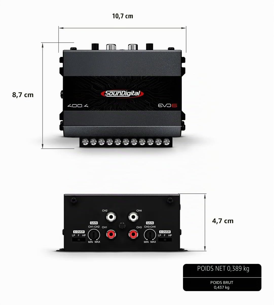 SounDigital Amplificateur (400 W 4 canaux)