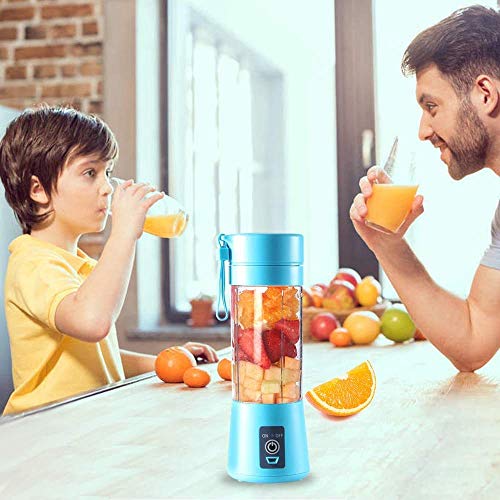 Zoreo-Mini-Blender-Fruit-Mixer-Machine-Portable-Electric-Juicer-Grinder-Cup-380Ml-Personal-Blender-Smoothie-Maker-Usb-Rechargeable-Fruit-Juice-Extractor-And-Mixer-For-Home-Office-Outdoor-Blue - mixer grinder