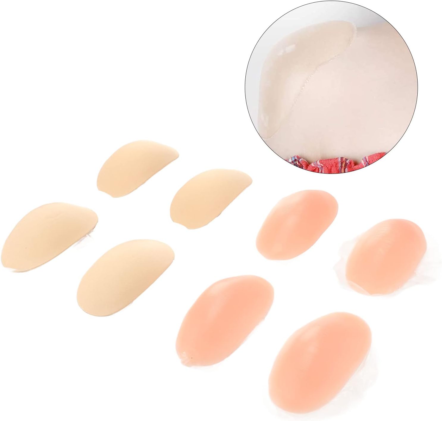 4 Pairs Silicone Shoulder Push-Up Pads, Anti-Slip Adhesive Shoulder Pads Invisible Silicone Shoulder Pad for Womens Clothing Invisible Breathable Shoulder Enhancer - Image 6