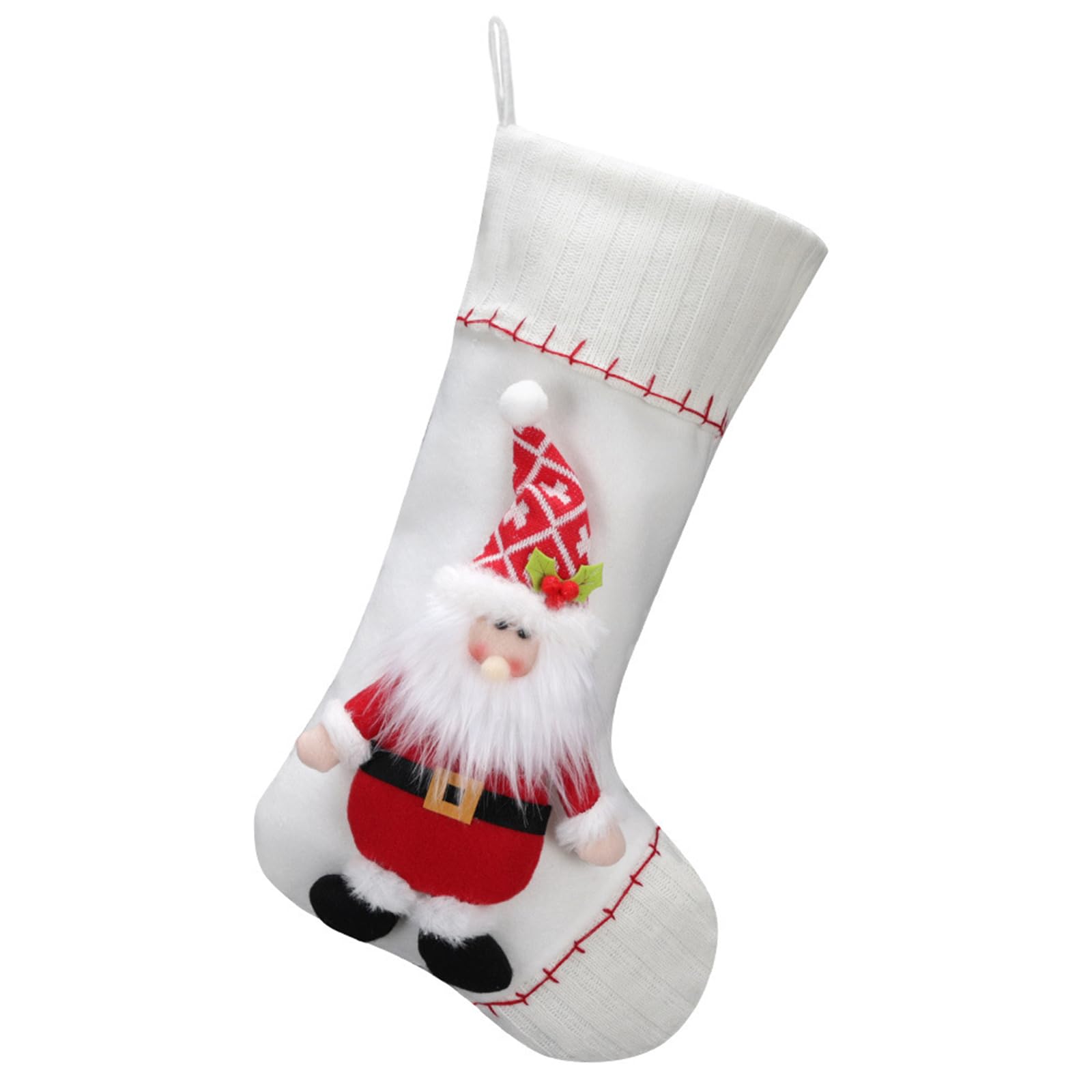 Buxuaaaa Christmas Stocking Large Capacity Present Bag Santa/Snowman/Deer/Penguins Sock Festival Fireplaces Hanging Ornament Large Capacity Stocking