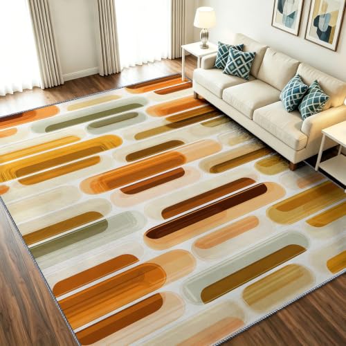 Moquette antidérapante salon marron 160x230 tapis rétro doux