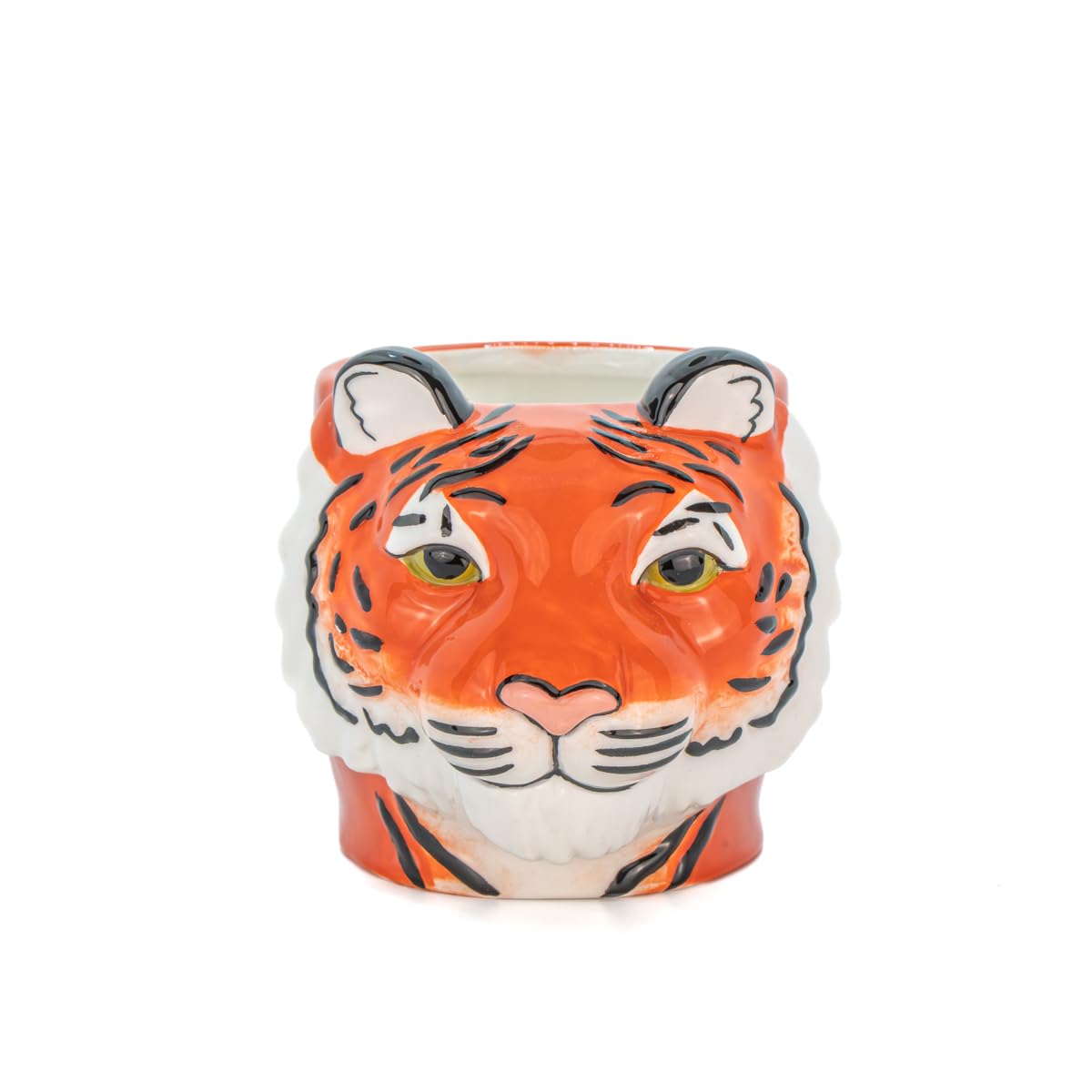 Sass & Belle Multicolor Tiger Ceramic Indoor Planter – Colourful Mini Pot For Succulents, Cactus, Flower Bulbs, Quirky Home Décor, Garden Accessory, Plant Pot Gift Idea