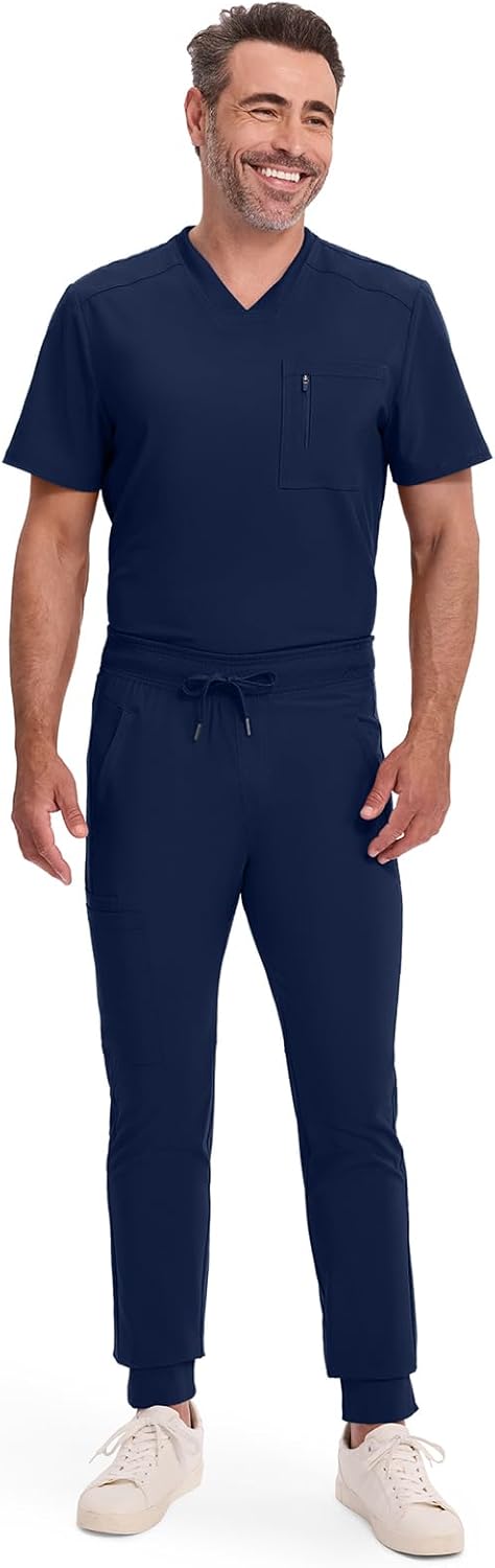 Cherokee Mens Mid Rise Jogger Scrub Pants with Zipper Cargo Pocket 360 Stretch Moisture Wicking PROTX2 Fabric - CK004A - Image 8