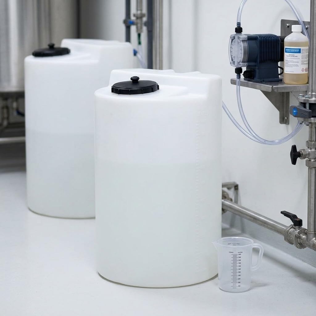 Suinga Deposito de Polietileno Cilindrico para Dosificacion 100 L | Diametro 480 mm y Altura 658 mm | Alta Resistencia para Almacenamiento Seguro de Liquidos | Diseño Duradero