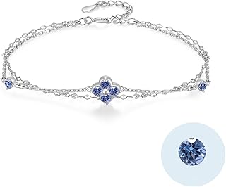 タンザナイト ブレスレット レディース 12月誕生石 四つ葉のクローバー 【幸運の花】シルバー925 金属アレルギー対応 ブレスレット 真珠 シンプル アクセサリー 妻 彼女 誕生日 クリスマスプレゼント 20代 30代 40代