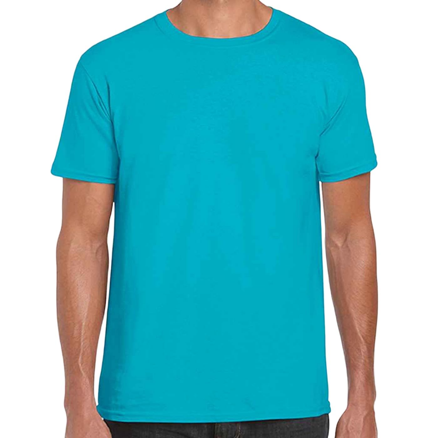Gildan Men's Tropical Blue Short Sleeve Soft-Style T-Shirt (3Xl) (Tropical Blue)