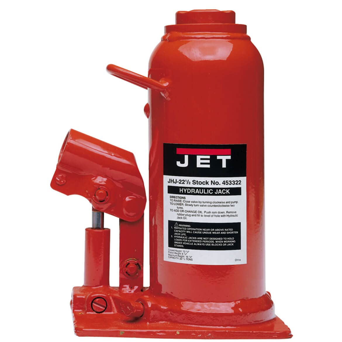 JET JHJ-22-1/2 HYD BOTTLE JACK 22-1/2T