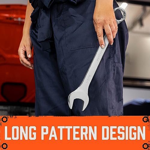 Image of HORUSDY Large Wrench Set with Rolling Pouch | SAE | 6-Piece | 15 /16″, 1″, 1-1 /16″, 1-1 /8″, 1-3 /16″, 1-1 /4″ | 12 Point | Chrome Vanadium Steel