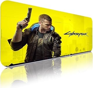 Gaming Mouse Pad Extra Large (80 x 30 x 0.2 cm) Extended Large Mouse Mat for Desk,Stitched Edges Mousepad,Non-Slip Rubber Base,Waterproof Fabric Surface ([Cyberpunk])