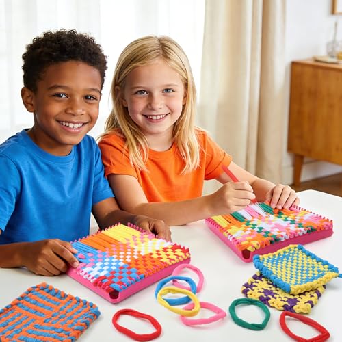 Image of DDAI Weaving Loom Kit for Kids, DIY Potholder Craft Kit Ages 6+