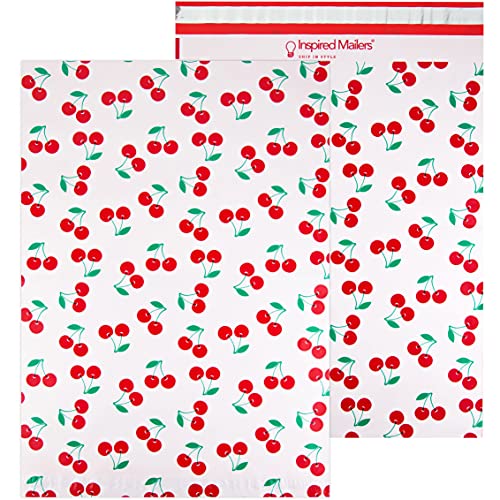 Image of Inspired Mailers - Poly Mailers 14.5x19-50 Pack - Cherries - Plastic Shipping Bags - Large Mailing Envelopes - Poly Bags for Shipping - Packing Envelopes - Plastic Mailing Bags