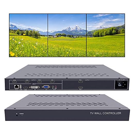 ISEEVY 6 Channel Video Wall Controller 2x3 3x2 HDMI DVI VGA USB Video Processor with RS232 Control for 6 TV Splicing