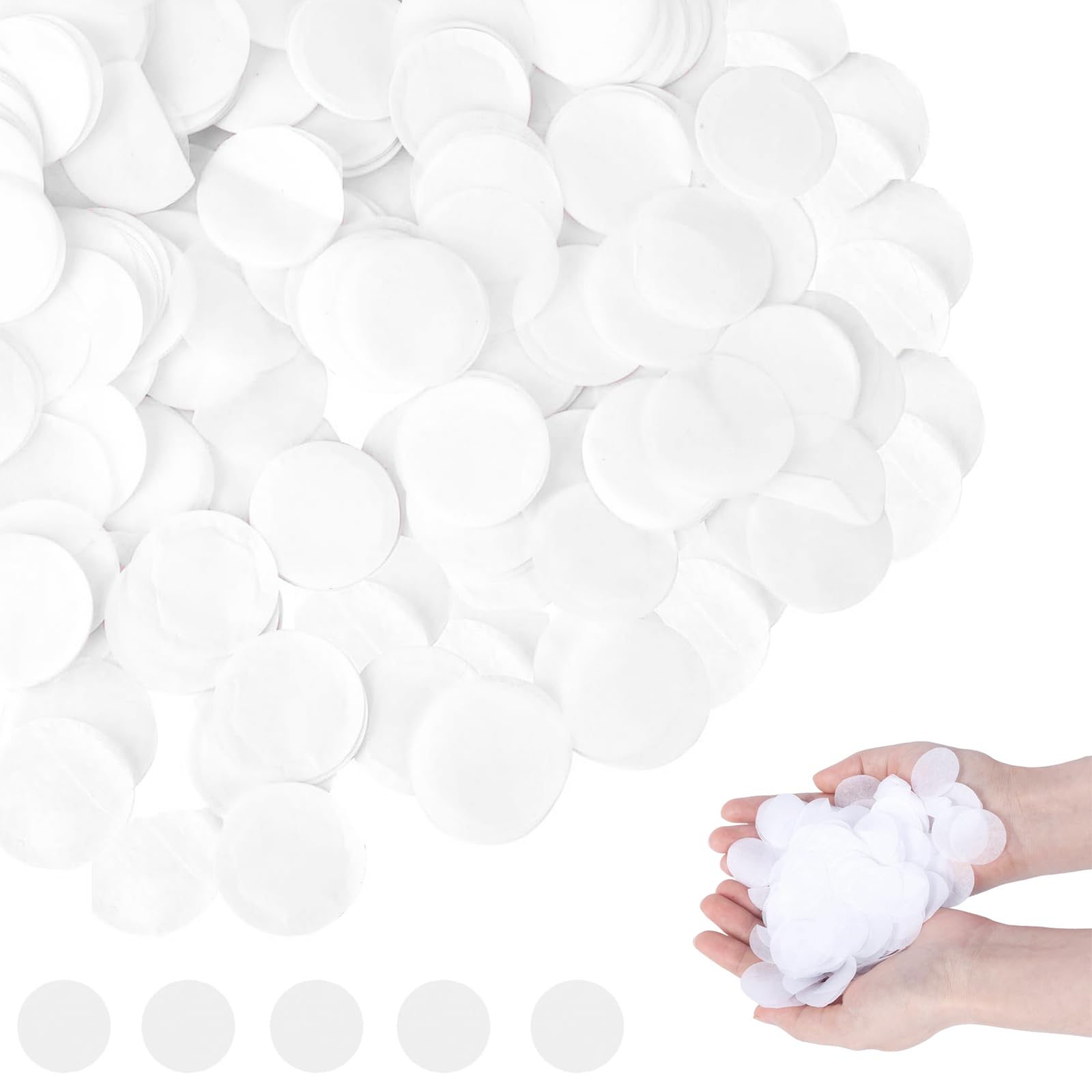 12000 Pieces Round Shaped Biodegradable Confetti Wedding Confetti Biodegradable for Weddings Valentines Anniversaries-Eco-Friendly Paper Round Hen Party Table Decoration (White)