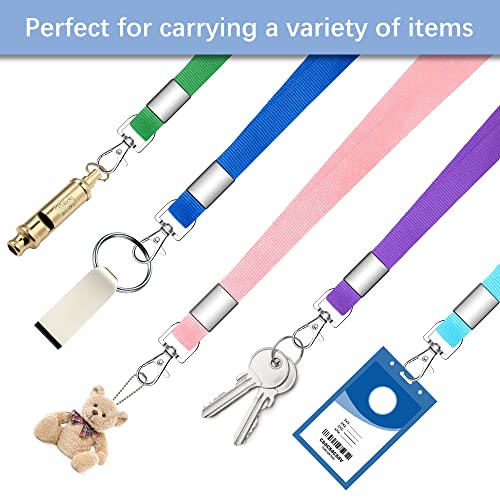 hoinya Schlüsselband Lanyard Umhängeband 7 Stück Schlüsselbänder für Büro, Ausweis, Handy, Schlüsselbänder, Rot, Blau, Schwarz, Himmelblau, Rosa, Lila, Grün