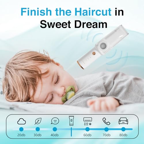 Image of Men Baby Hair Clipper With Vacuum, Kids Hair Clippers Kit With 3 Guide Combs & 18 Piece, Ipx7 Waterproof, Vacuum & Cordless Use For Baby Children Infant