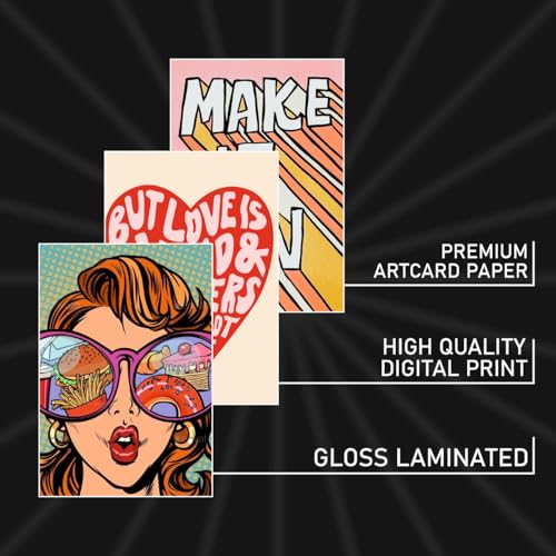 Image of SAW Indie Y2K Hippie Posters Wall Poster Pack of 54 | 4x6 Inch Aesthetic Collage Posters for Wall Decor | Vintage Indie Hippie Room Decor for Bedroom, Living Room, Home & Office