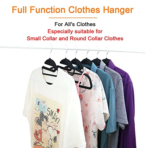 50 Pack Non-Slip Velvet Hangers Suit Clothes Hanger Space Saving Hangers 15~20Lbs Heavy Duty Hangers 17.7Inch (Black) #TOP2