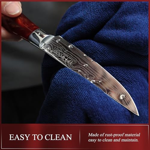 AOOSY Steak Knives Set of 4, Ultra Sharp 4.8 Inch Non Serrated Steak Knife Set, High Carbon Steel Kitchen Steak Knives with Ergonomic Handle - Image 7