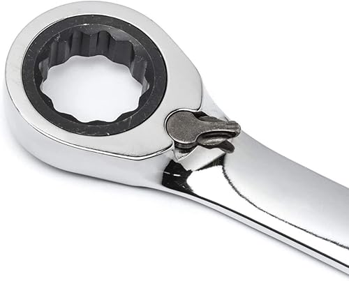 Miniatura 2 de FLZOSPER Llave de engranajes reversible SAE de 1116 pulgadas, cabeza de extremo de caja de 72 dientes reversible llave combinada de trinquete