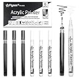 【Lichtecht Und Permanent】Acrylfarbe Marker Stifte nutzen lebendige Tinte, die schnell trocknet, um eine sehr dauerhafte undurchsichtig und glänzende Oberfläche auf hellen und dunklen Flächen zu erzeugen. Kann es nie verschmieren, tropfen oder verblassen.