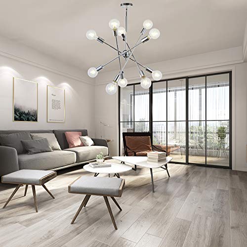 Bonlicht Sputnik Chandelier Chrome 10 Lights Pendant Lighting Modern Sputnik Light Vintage Ceiling Light Fixture Ul Listed #TOP3