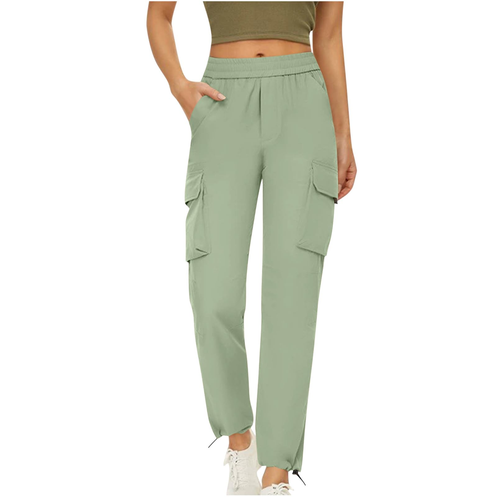 ZDRZKHiking Cargo Pants for Women 2023 Casual Straight Leg Lightweight Cropped Pants Athletic Workout Lounge Joggers