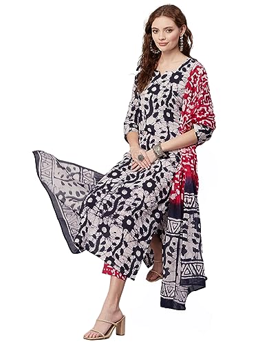 Image of ANNI DESIGNER Women's Viscose Cotton Printed 3Pc Kurta Set