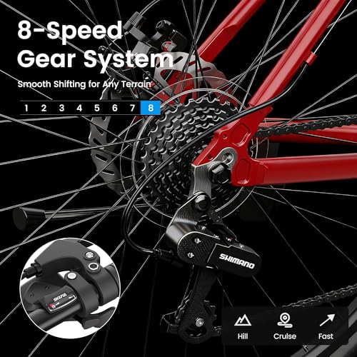 MOPHOTO Hybrid Bike for Adults, 700C City Commuter Bicycle,