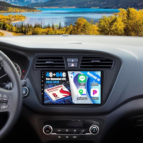 Autoradio Android 15 Hyundai i20 2015-2018 CarPlay sans Fil IPS 9"
