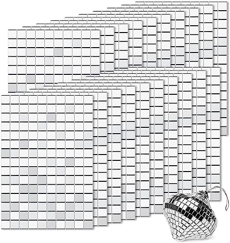 WOOLUCK® 3000 Pièces Mosaique miroir auto-Adhésif,Autocollants Carrés en Mosaïque de Verre Mini Autocollants Miroir pour DIY Disco Party DIY Decor - 10 x...
