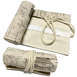Canvas Potlood Wrap Case, DOITEM 72 Gaten Gekleurde Potlood Roll Houder Opbergtas voor Kunstenaar, School, Kantoor