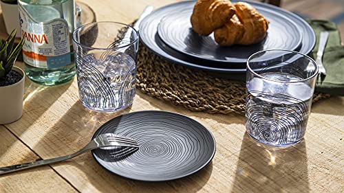 Bzyoo Bpa-Free Dishwasher Safe 100% Melamine Plastic Appetizer Plates Small Side Plates Set Best For Casual Dining Indoor And Outdoor Dining Party Dessert Cake (6 Pcs Set Organica Black) #TOP2