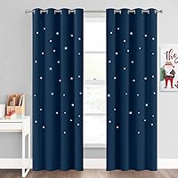 Vista 24 de NICETOWN Cortinas Opacas con Recortes de Estrellas para Dormitorio de Niños/Guardería, Cortinas de Tratamiento de Ventana con Aislamiento Térmico