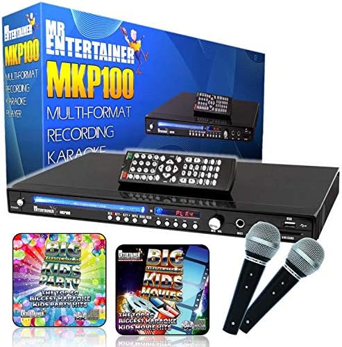 Mr Entertainer MKP100 Kids Childrens Party Package. CDG DVD MP3G Karaoke Machine Player with HDMI/Record/Rip/USB. Includes Kids Party & Kids Movies Songs. Disney