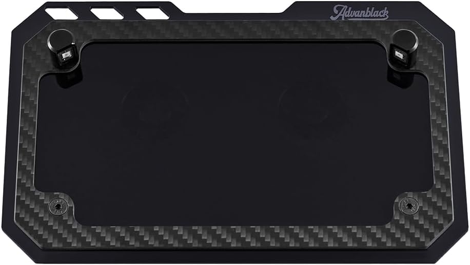 Advanblack Real Carbon Fiber LED License Plate Kit for Harley Touring Road Glide Street Glide 2023.5-2025 | Fits CVO Road Glide ST FLTRXSE FLHXSE FLHX FLTRX FLHXU (Black)