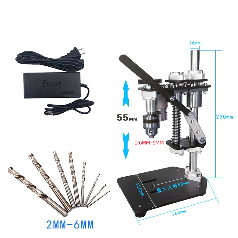 Home Micro Bench Drill Mini Portable Precision Desktop Drill DIY Variable Speed Electric Drill with 775 Motor B10 0.6-6MM Chuck
