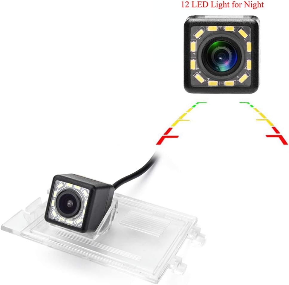 Car Rear View Camera with 4 Pin to RCA Cable Bracket License Plate Lights Housing Mount for Jeep Compass 2011~2015 / Jeep Patriot 2011~2015 / Jeep Liberty 2011~2015 (12 LED)