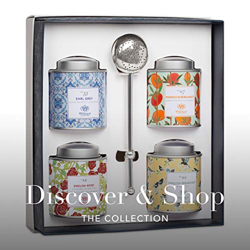 Whittard Of Chelsea- The Afternoon Collection- Gift Box Includes- 3 Black Teas & 1 Green Tea English Breakfast, Earl Grey, English Rose And Mango & Bergamot Loose Leaf Tea (4 Teas, 1 Box) #TOP5