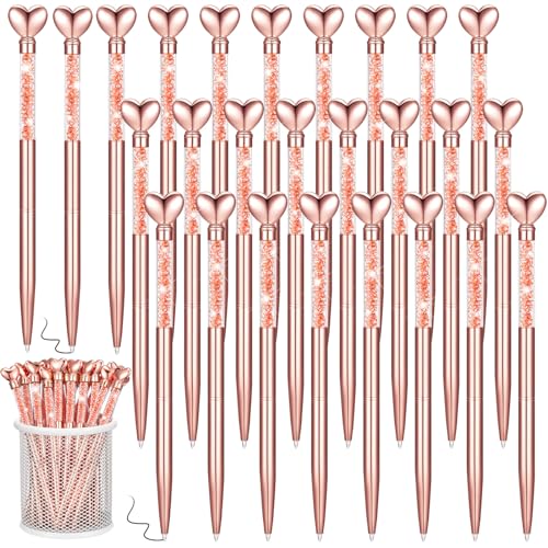Stylo à bille rétractable cœur paillettes Hushee pour un mariage inoubliable