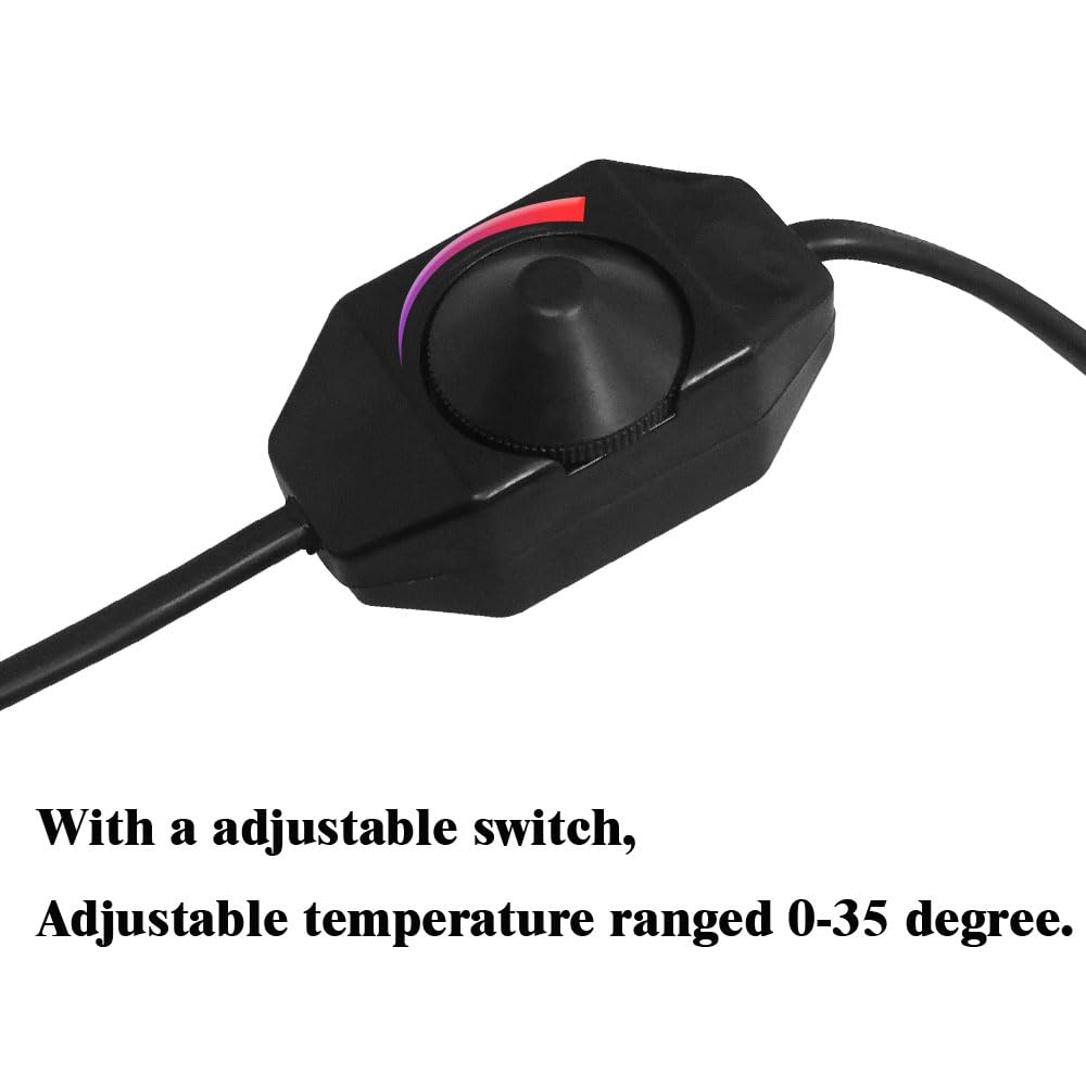 Esterilla de calefacción para reptiles de 5 W, 14 x 14 cm, 110 V, almohadilla térmica de reptiles con ajuste de temperatura para terrario, alfombrilla de calor de seguridad para tortugas, tortugas