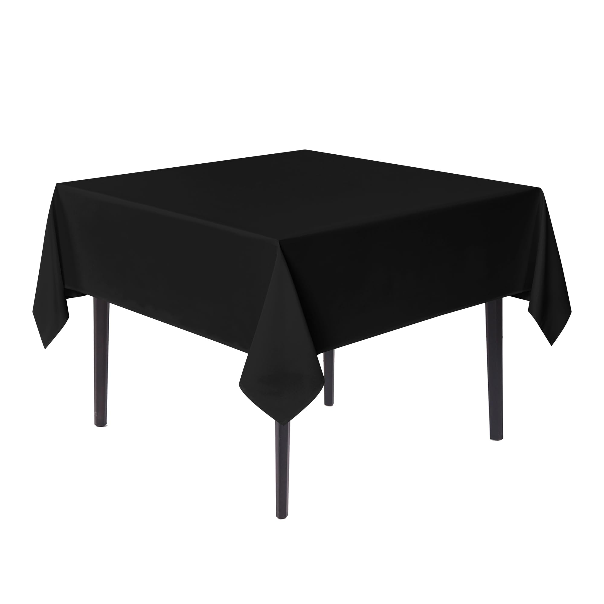 sancua Black Square Tablecloths 54x54 Inch - Fabric Table Cloth for Square or Round Tables, Washable Polyester Table Cover for Dinner, Holiday Party,