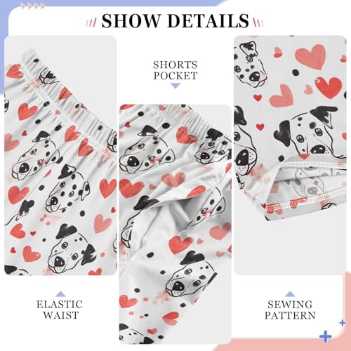 Love Dalmatian Pajamas Bottoms with Pockets Comfy Pjs Sleepwear Elastic Waistband Pajamas Pants Lounge Pants for 6-14 Years4